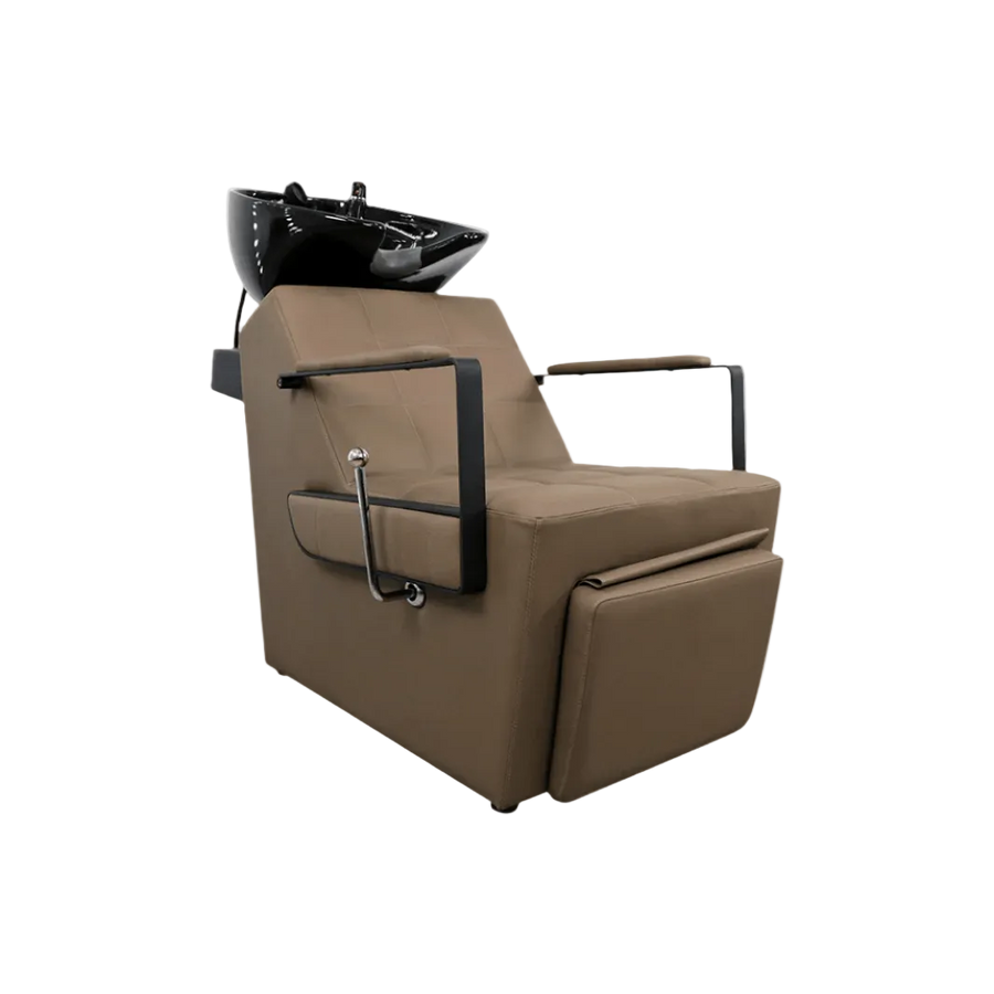 Keller International Savannah Shampoo Bowl And Chair Brown / Chrome DSP-KEL-BWSH-K4178-BROWN