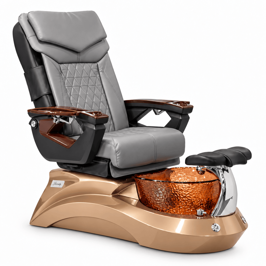 Mayakoba LOTUS II Shiatsulogic LX Pedicure Chair Grey LX / Rose Gold Lotus II AYC-SPA-LOTUS-2-LX-839AMLTGLD-18VGY