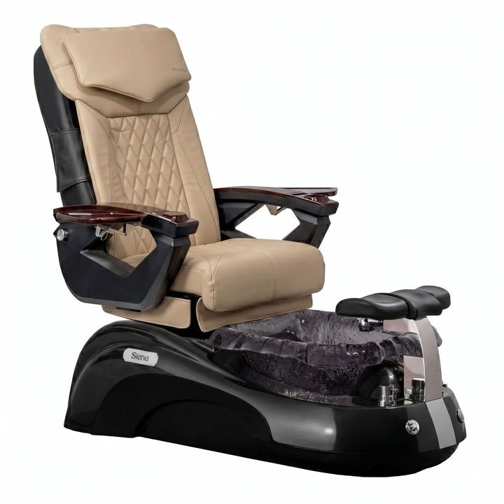 Mayakoba SIENA Shiatsulogic LX Pedicure Chair Light Khaki LX / Black and Black Siena AYC-SPA-SIENA-LX1807-817NBLKBLK-18VLKK