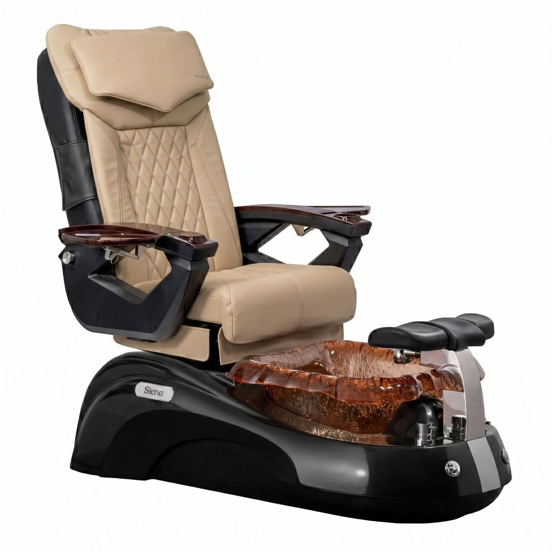 Mayakoba SIENA Shiatsulogic LX Pedicure Chair Light Khaki LX / Black and Gold Siena AYC-SPA-SIENA-LX1807-817NBLKGLD-18VLKK
