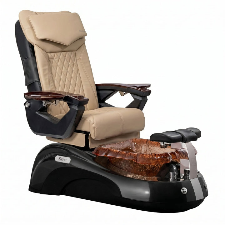 Mayakoba SIENA Shiatsulogic LX Pedicure Chair Light Khaki LX / Black and Gold Siena AYC-SPA-SIENA-LX1807-817NBLKGLD-18VLKK