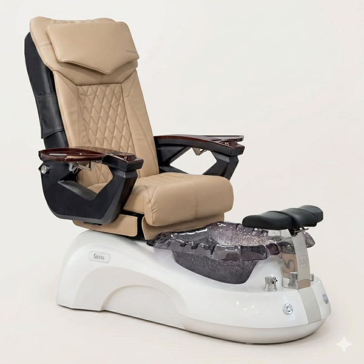 Mayakoba SIENA Shiatsulogic LX Pedicure Chair Light Khaki LX / White and Black Siena AYC-SPA-SIENA-LX1807-817NWHTBLK-18VLKK
