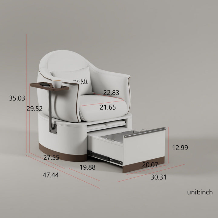 Glorall GLORALL Non-Plumbing Pedicure Chair TR1001 FF-YCL-NPSPA-TR1001-WHBR