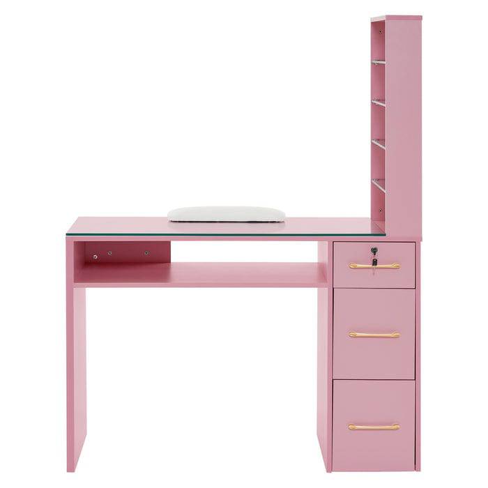 Sofia Manicure Table with Drawers and Shelves