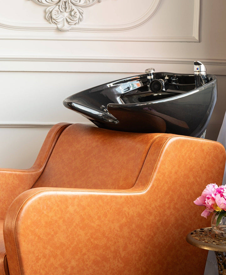 Berkeley Salon Equipment Package - Shampoo Station & Styling Chair in Camel HON-PKG-CAM-BWSH-SYCHR-KIT