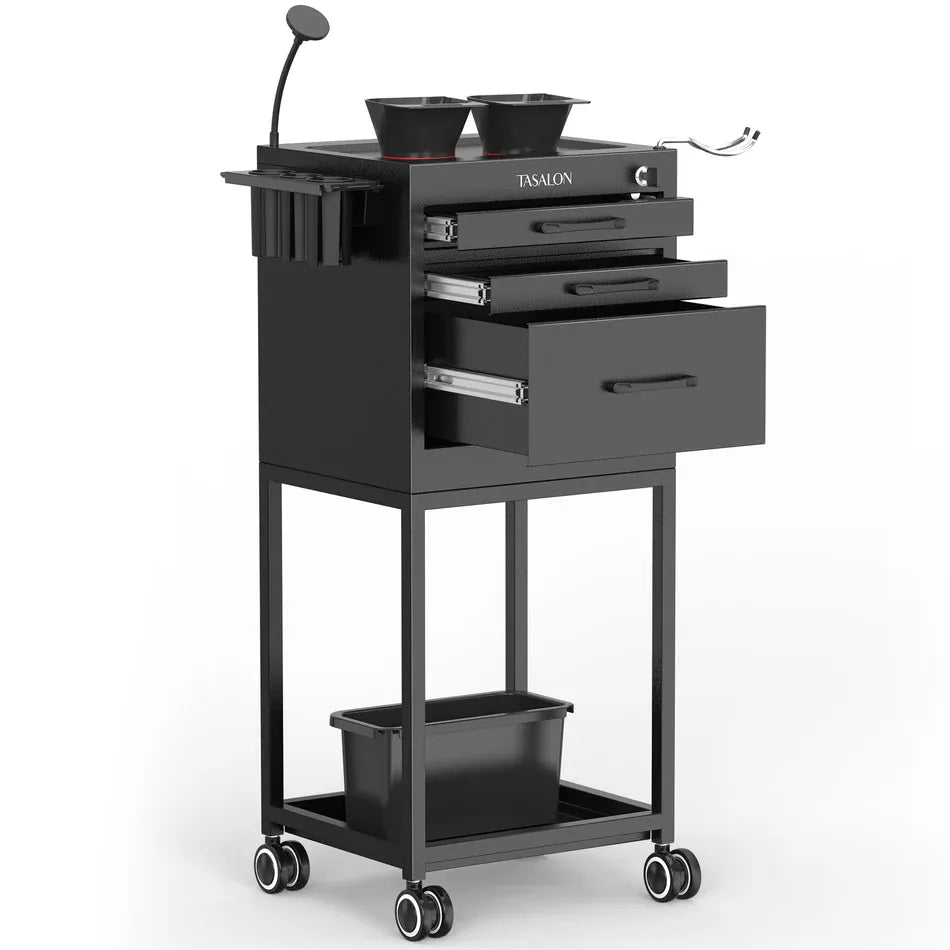 Berkeley Metal Lockable Salon Cart with Wheels
