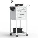Berkeley Metal Lockable Salon Cart with Wheels White DSP-TAS-MLSCW-WHT