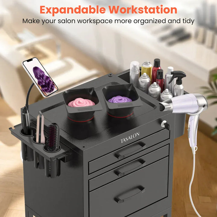 Berkeley Metal Lockable Salon Cart with Wheels