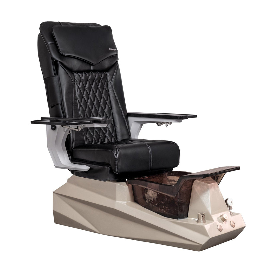 Mayakoba DIAMOND DX Pedicure Chair DX-Black / DF Orange & Black SPA-TFM-DIAMOND-GRGBLK-18VBLK