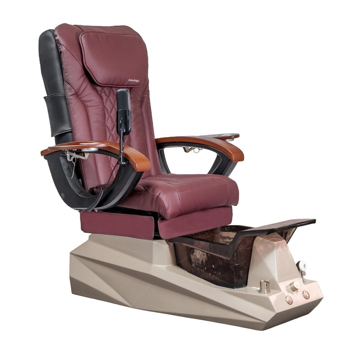 Mayakoba DIAMOND EX-R Pedicure Chair Burgundy EXR / DF Orange & Black SPA-TFM-DIAMOND-GRGBLK-16VBG