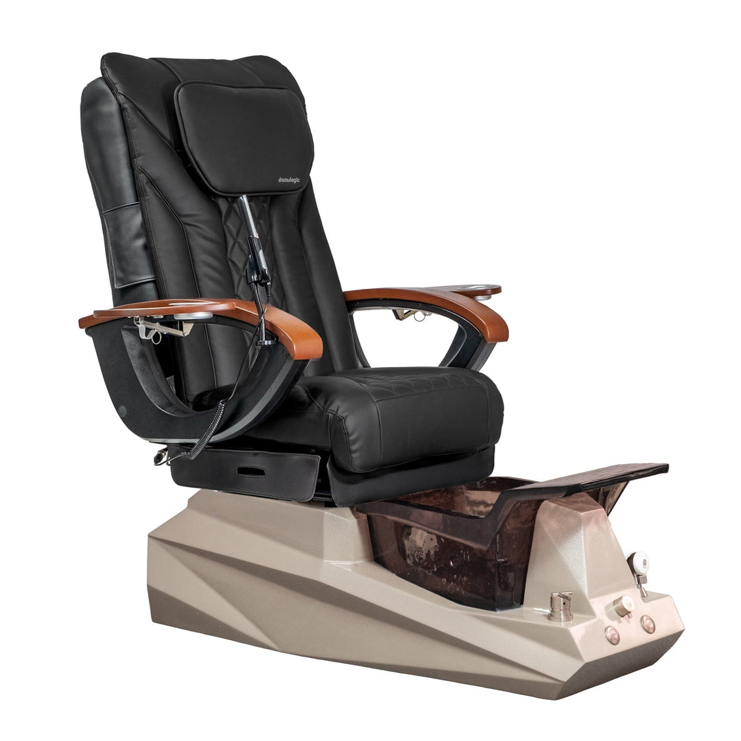 Mayakoba DIAMOND EX-R Pedicure Chair Black EXR / DF Orange & Black SPA-TFM-DIAMOND-GRGBLK-16VBLK