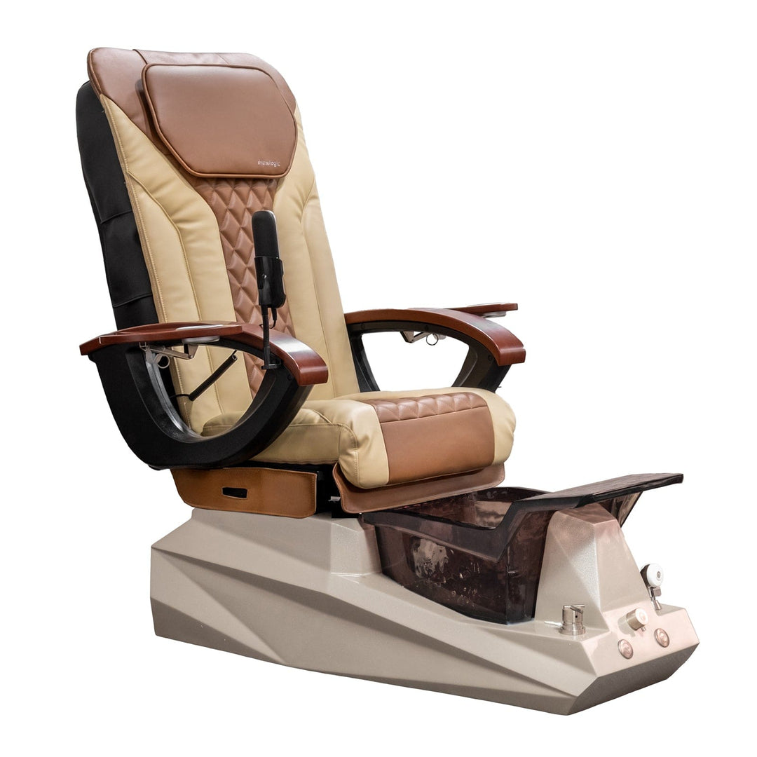 Mayakoba DIAMOND EX-R Pedicure Chair Sand and Cappuccino EXR / DF Orange & Black SPA-TFM-DIAMOND-GRGBLK-16VSDCPO