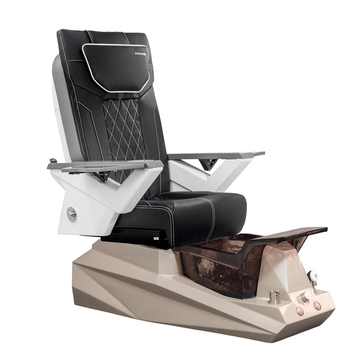 Mayakoba DIAMOND FX Pedicure Chair Black FX / DF Orange & Black SPA-TFM-DIAMOND-GRGBLK-53BLK