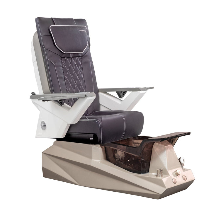 Mayakoba DIAMOND FX Pedicure Chair Chocolate FX / DF Orange & Black SPA-TFM-DIAMOND-GRGBLK-53CHO