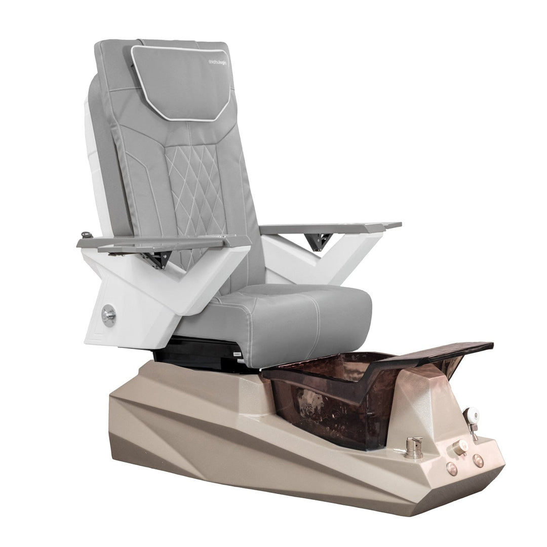 Mayakoba DIAMOND FX Pedicure Chair Grey FX / DF Orange & Black SPA-TFM-DIAMOND-GRGBLK-53GY