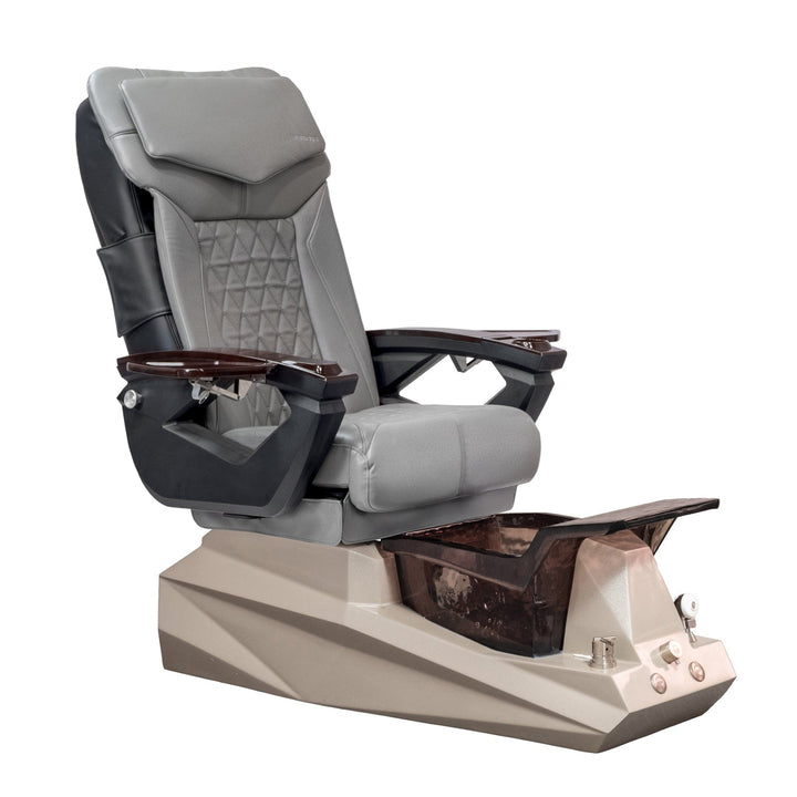 Mayakoba DIAMOND LX Pedicure Chair Grey LX / DF Orange & Black SPA-TFM-DIAMOND-GRGBLK-18VGY