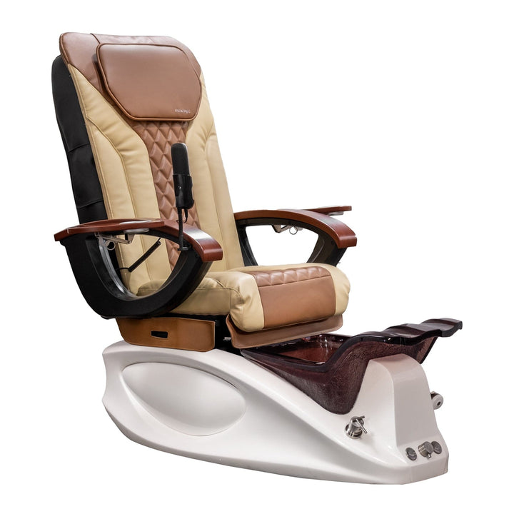 Mayakoba Luxus EX-R Pedicure Chair Sand and Cappuccino EXR / White SPA-TFM-LEXUS-WHT-16VSDCPO