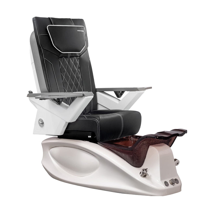 Mayakoba LUXUS FX Pedicure Chair Black FX / White SPA-TFM-LEXUS-WHT-53BLK