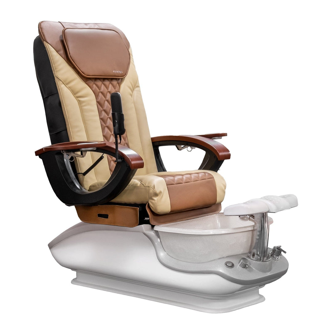Mayakoba iGLOW EX-R Pedicure Chair Sand and Cappuccino EXR / White SPA-TFM-iGLOW-WHTWHT-16VSDCPO