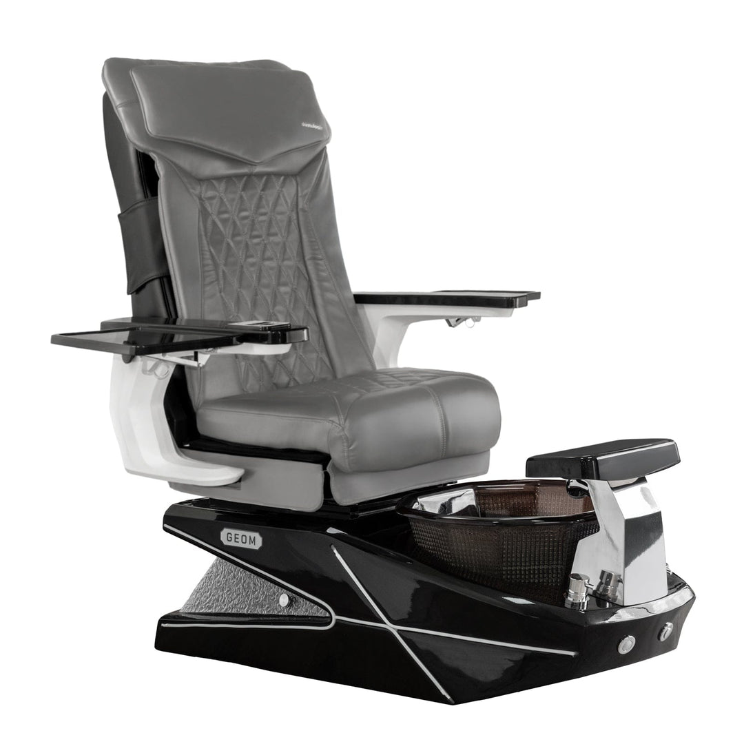 Mayakoba GEOM II Shiatsulogic DX Pedicure Chair DX-Grey / Black with Black Resin Bowl AYC-SPA-GEOM-2-DX-1280-BLKBLK-18VGY