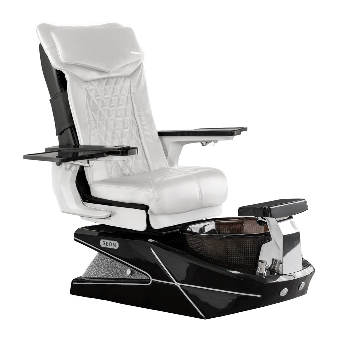 Mayakoba GEOM II Shiatsulogic DX Pedicure Chair DX-White / Black with Black Resin Bowl AYC-SPA-GEOM-2-DX-1280-BLKBLK-18VWHT