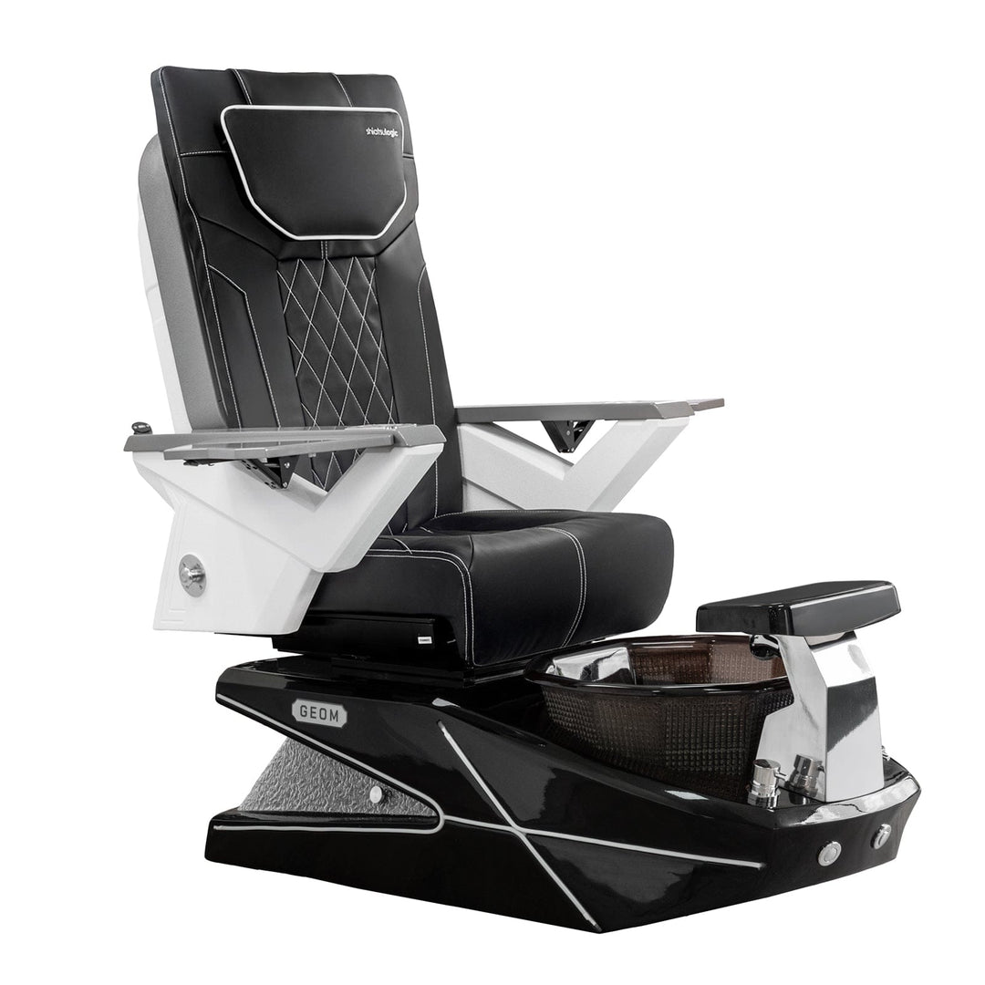 Mayakoba GEOM II Shiatsulogic FX Pedicure Chair Black FX / Black with Black Resin Bowl AYC-SPA-GEOM-2-FX-1280-BLKBLK-53BLK