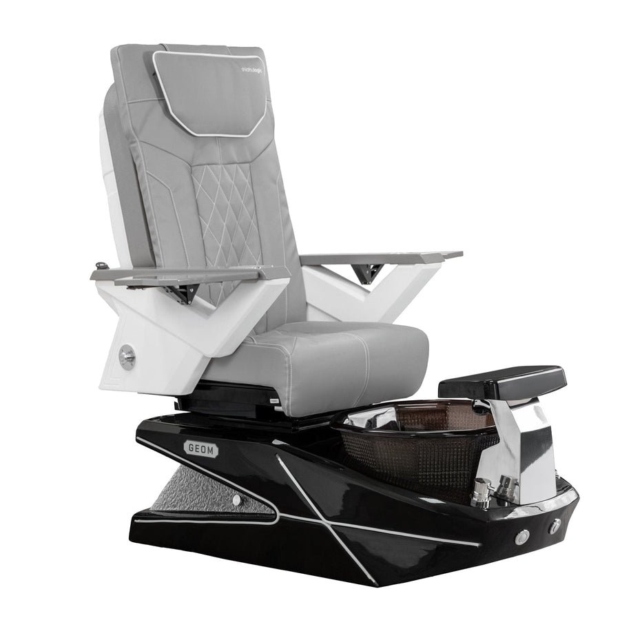 Mayakoba GEOM II Shiatsulogic FX Pedicure Chair Grey FX / Black with Black Resin Bowl AYC-SPA-GEOM-2-FX-1280-BLKBLK-53GY