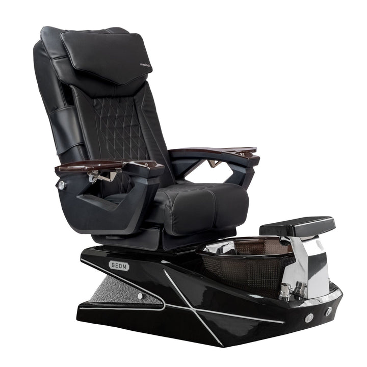 Mayakoba GEOM II Shiatsulogic LX Pedicure Chair Black LX / Black with Black Resin Bowl AYC-SPA-GEOM-2-LX-1280-BLKBLK-18VBLK