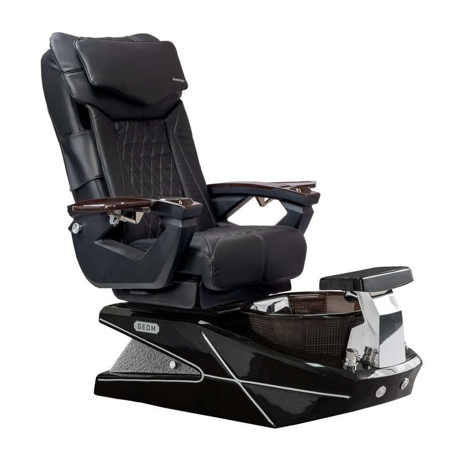 Mayakoba GEOM II Shiatsulogic LX Pedicure Chair Black LX / Black with Black Resin Bowl AYC-SPA-GEOM-2-LX-1280-BLKBLK-18VBLK