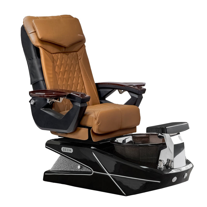 Mayakoba GEOM II Shiatsulogic LX Pedicure Chair Cappuccino LX / Black with Black Resin Bowl AYC-SPA-GEOM-2-LX-1280-BLKBLK-18VCPO