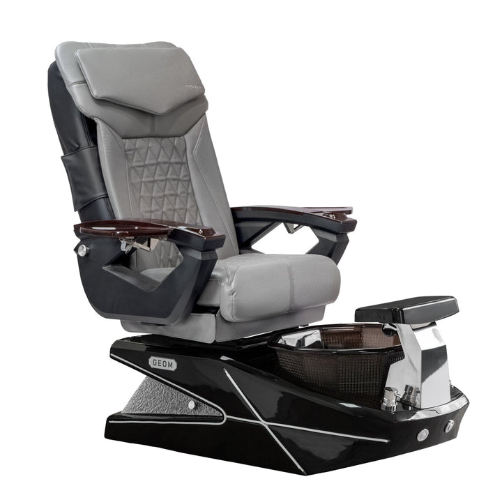 Mayakoba GEOM II Shiatsulogic LX Pedicure Chair Grey LX / Black with Black Resin Bowl AYC-SPA-GEOM-2-LX-1280-BLKBLK-18VGY