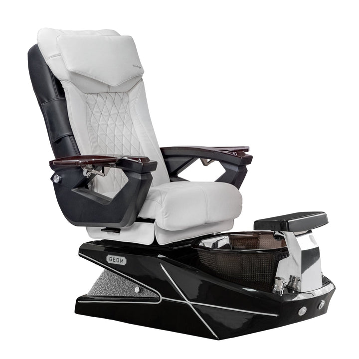 Mayakoba GEOM II Shiatsulogic LX Pedicure Chair White LX / Black with Black Resin Bowl AYC-SPA-GEOM-2-LX-1280-BLKBLK-18VWH