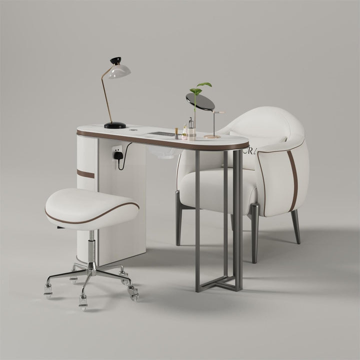 Yoocell YOOCELL Manicure Table, Chair & Stool Set TR1802 FF-YCL-SET-TR1802-WHBR-KIT