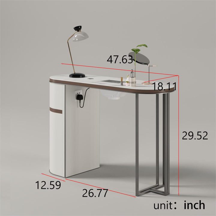 Glorall GLORALL Manicure Table, Chair & Stool Set TR1802 FF-YCL-SET-TR1802-WHBR-KIT