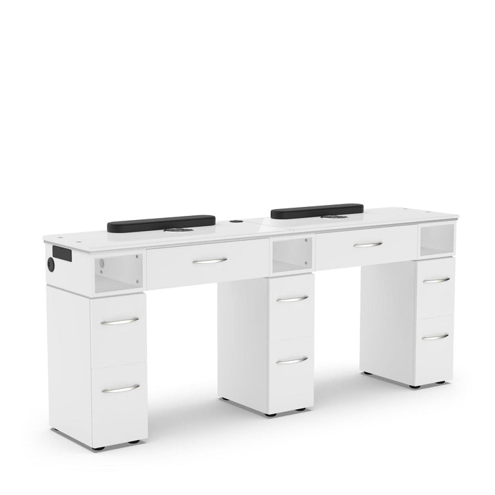 Lexor MODEN VM313-DB Vented Double Manicure Table White DSP-LXR-NTBL-401851-WHT