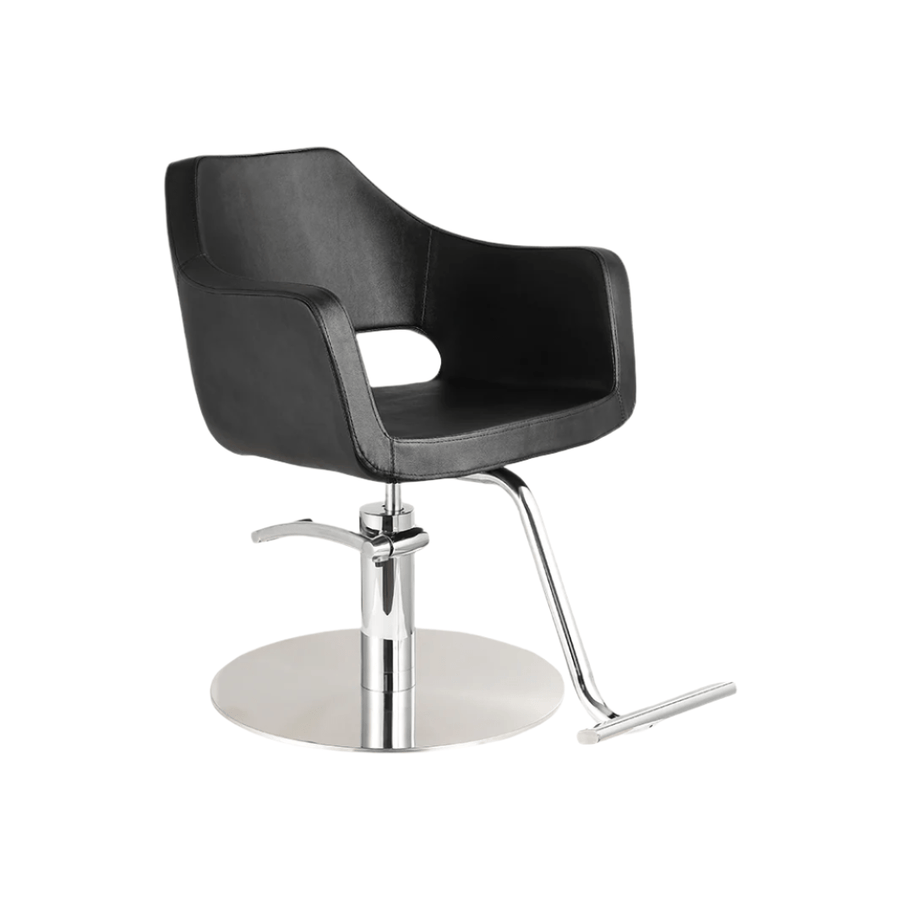Keller International Vera Salon Chair Black / Stainless Circle / Chrome DSP-KEL-APCHR-K1125-T-BLACK