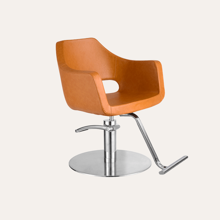 Keller International Vera Salon Chair Camel / Stainless Circle / Chrome DSP-KEL-APCHR-K1125-T-CAMEL