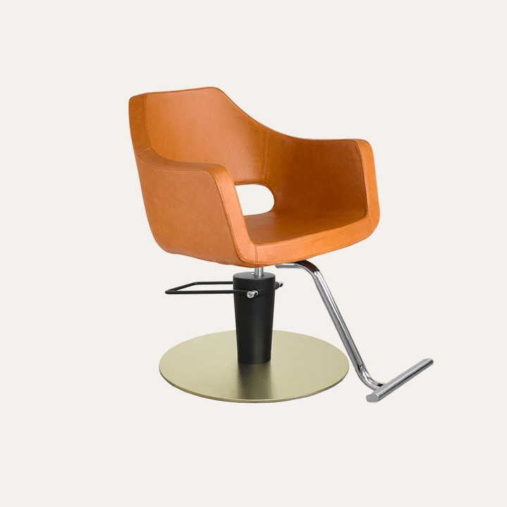 Keller International Vera Salon Chair Camel / Gold +$19 *Special Care Instructions* / Chrome DSP-KEL-APCHR-K1125-T-CAMEL