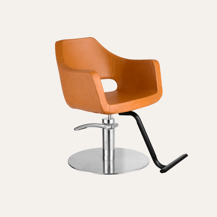 Keller International Vera Salon Chair Camel / Stainless Circle / Black +$19 DSP-KEL-APCHR-K1125-T-CAMEL