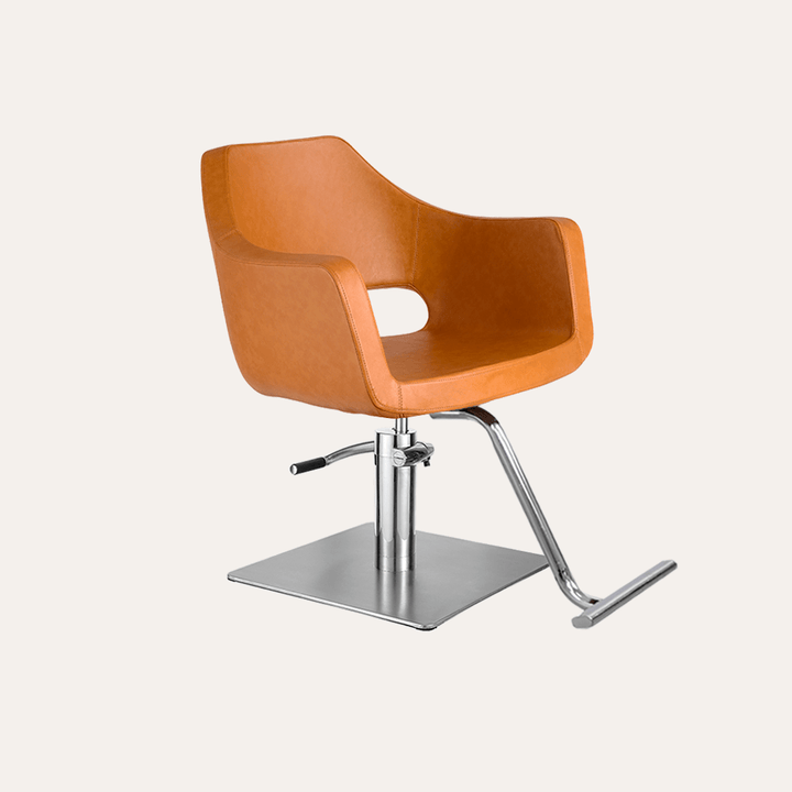 Keller International Vera Salon Chair Camel / Stainless Square / Chrome DSP-KEL-APCHR-K1125-T-CAMEL