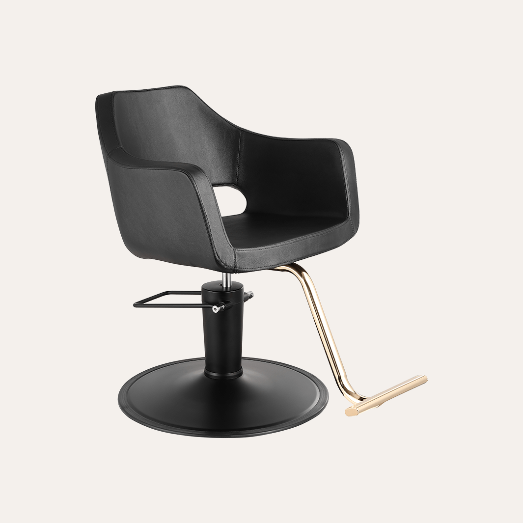 Keller International Vera Salon Chair Black / Black / Gold +$29 DSP-KEL-APCHR-K1125-T-BLACK