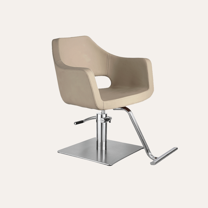 Keller International Vera Salon Chair Cashmere / Stainless Square / Chrome DSP-KEL-APCHR-K1125-T-CASHMERE