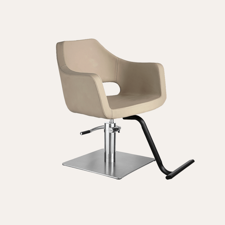 Keller International Vera Salon Chair Cashmere / Stainless Square / Black +$19 DSP-KEL-APCHR-K1125-T-CASHMERE