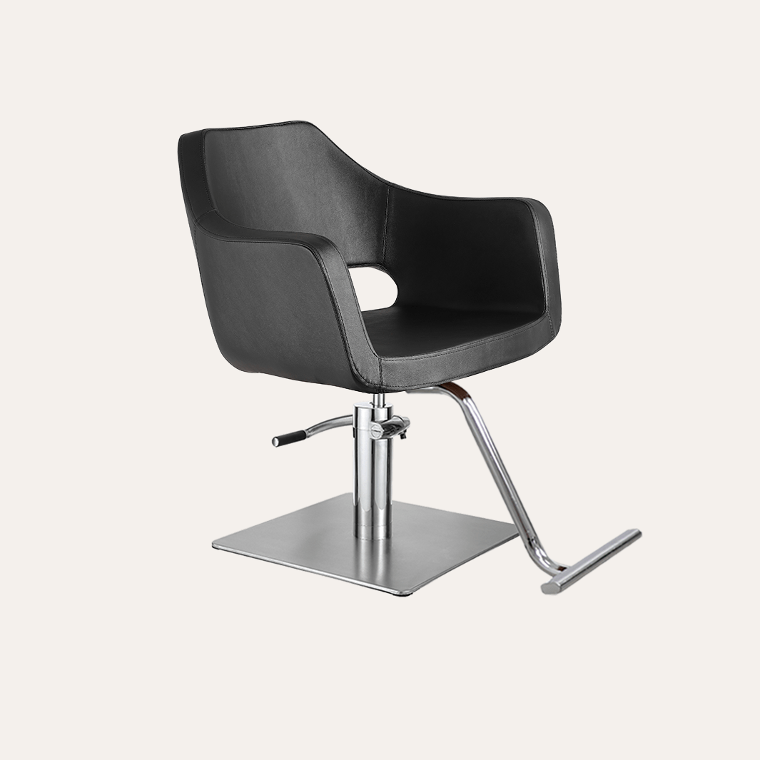 Keller International Vera Salon Chair Black / Stainless Square / Chrome DSP-KEL-APCHR-K1125-T-BLACK