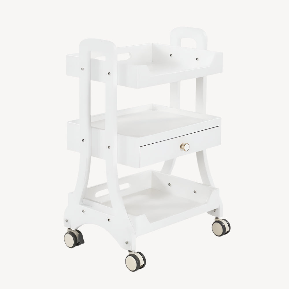 Beauty-Ace Beauty Salon Rolling Trolley ML004 with one Drawer FF-DPI-TRLY-ML004-WHT