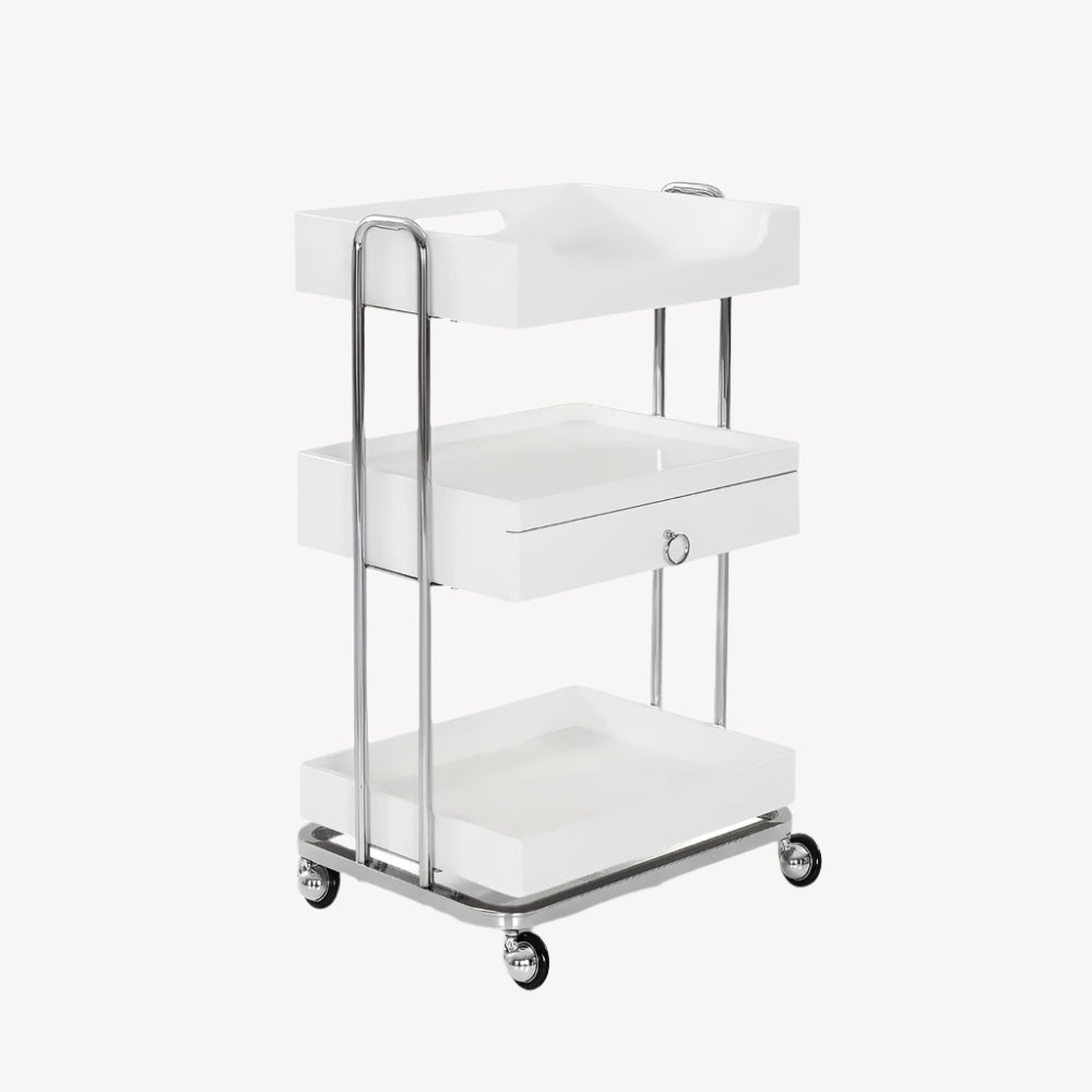 Beauty-Ace Beauty Salon Trolley OY005 White With one drawer FF-DPI-TRLY-OY005-WHT