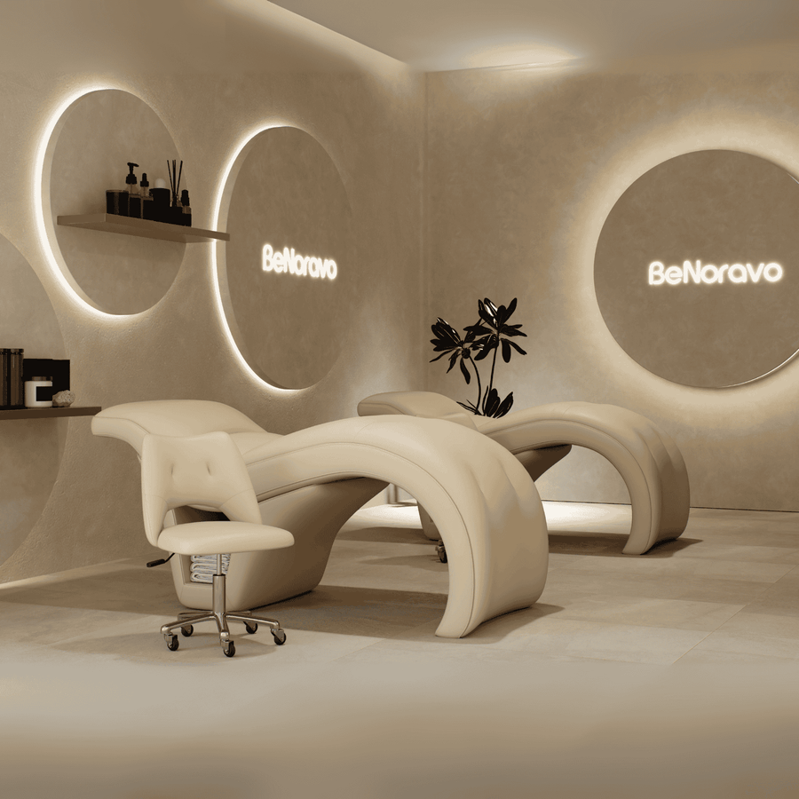 BeNoravo BeNoravo S-Shape Beauty Bed with Stool