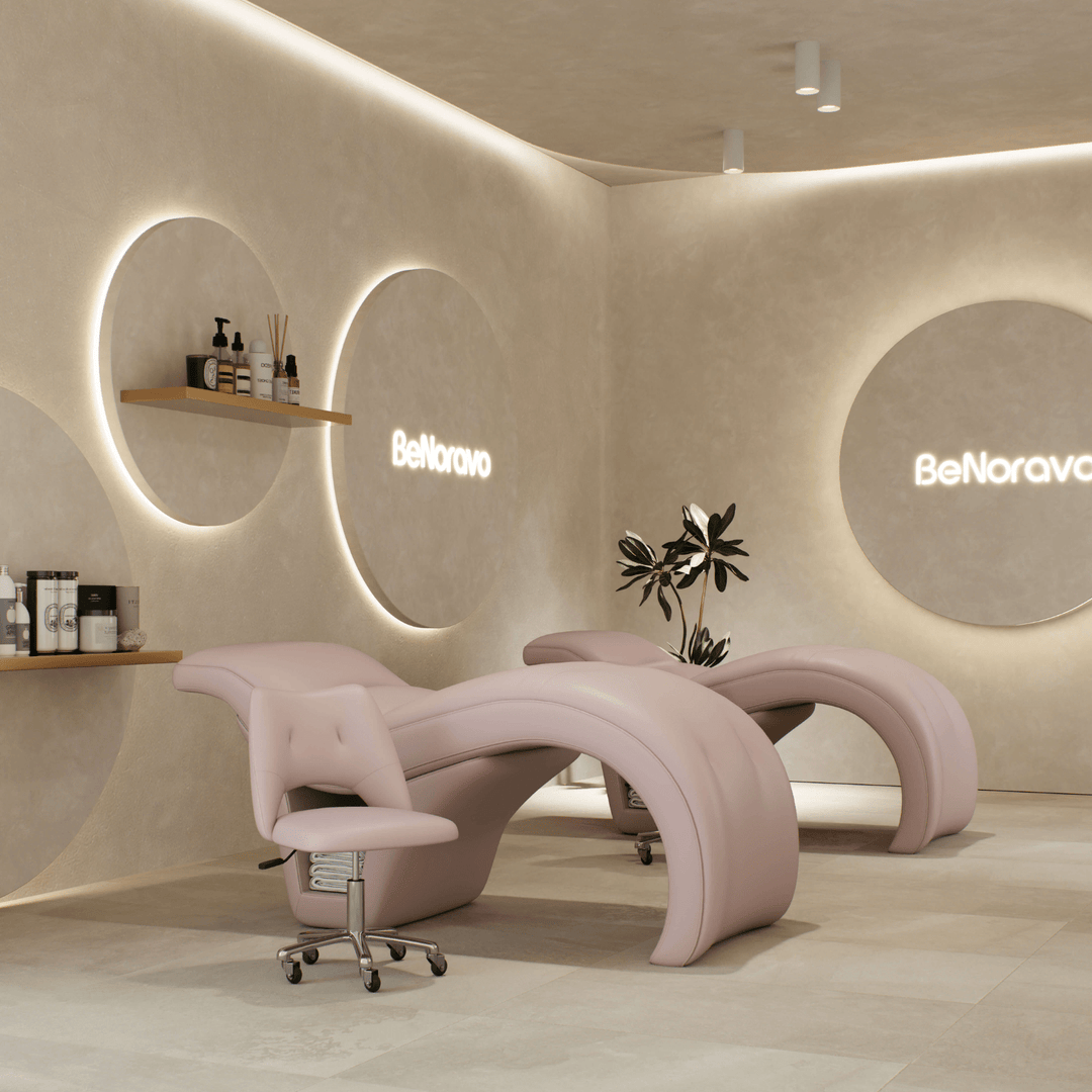 BeNoravo BeNoravo S-Shape Beauty Bed with Stool