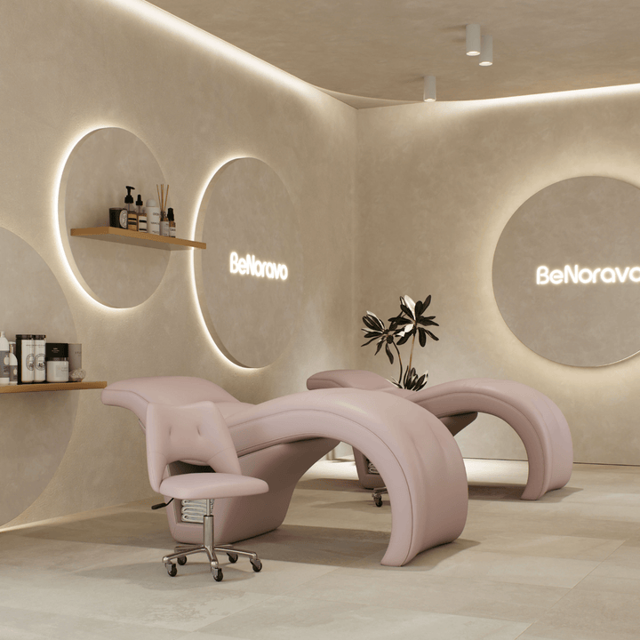 BeNoravo BeNoravo S-Shape Beauty Bed with Stool