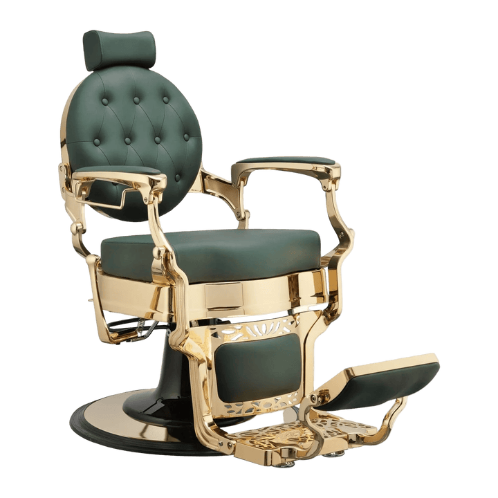 Berkeley TRUMAN Vintage Barber Chair Green/Gold HON-BBCHR-52024-GRNGLD